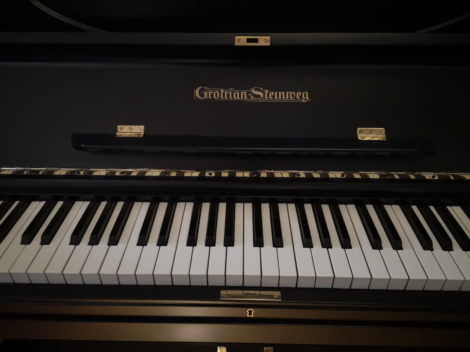 Keyboard of a tuned instrument during the sound test
