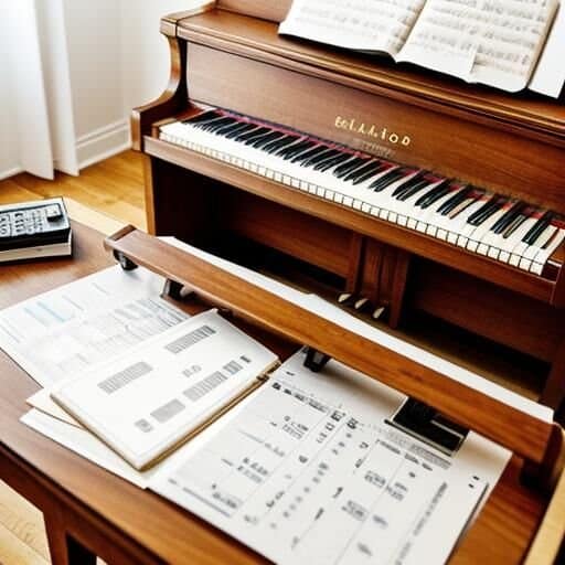 Piano with price calculation documents