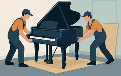 Boden- und Wandschutz beim Klaviertransport