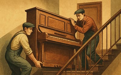 Klavier entsorgen im Stiegenhaus ohne Stress